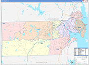 Kent Wall Map Color Cast Style