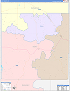 Kent County Wall Map Color Cast Style