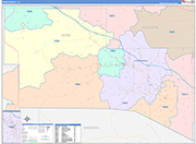 Kerr County Wall Map Color Cast Style