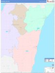Kewaunee County Wall Map Color Cast Style