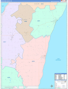 Kewaunee County Wall Map Color Cast Style