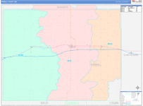 Kimball County Wall Map Color Cast Style