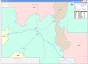 Kimble County Wall Map Color Cast Style