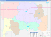 Kingman County Wall Map Color Cast Style