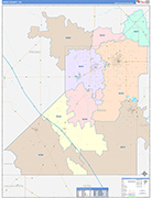 Kings County Wall Map Color Cast Style