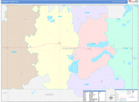 Kingsbury County Wall Map Color Cast Style