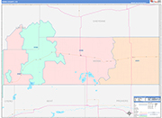 Kiowa County Wall Map Color Cast Style