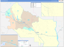 Kittitas Wall Map Color Cast Style