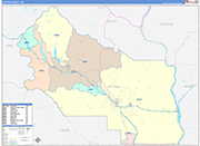 Kittitas Wall Map Color Cast Style