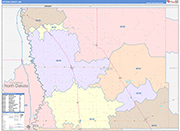 Kittson County Wall Map Color Cast Style