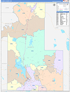 Klamath County Wall Map Color Cast Style
