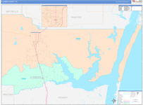 Kleberg County Wall Map Color Cast Style