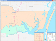Kleberg County Wall Map Color Cast Style