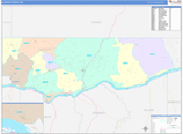 Klickitat County Wall Map Color Cast Style