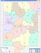 Knox County Wall Map Color Cast Style