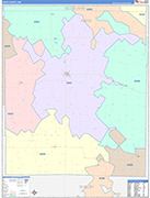 Knox County Wall Map Color Cast Style