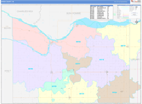 Knox County Wall Map Color Cast Style