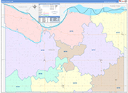 Knox County Wall Map Color Cast Style