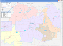 Knox County Wall Map Color Cast Style