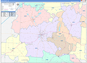 Knox County Wall Map Color Cast Style