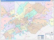Knox County Wall Map Color Cast Style