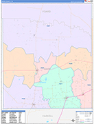 Knox County Wall Map Color Cast Style