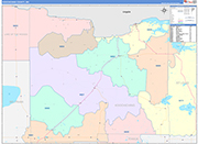 Koochiching County Wall Map Color Cast Style