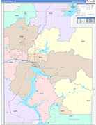 Kootenai Wall Map Color Cast Style