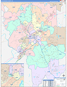 Lackawanna Wall Map Color Cast Style