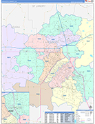 Lafayette County Wall Map Color Cast Style