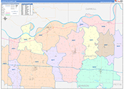 Lafayette County Wall Map Color Cast Style