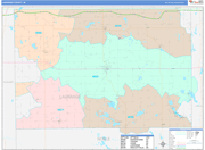 Lagrange County Wall Map Color Cast Style