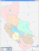 Lake County Wall Map Color Cast Style