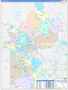 Lake County Wall Map Color Cast Style
