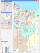 Lake Wall Map Color Cast Style