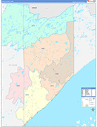 Lake County Wall Map Color Cast Style