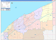 Lake County Wall Map Color Cast Style