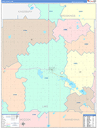 Lake Wall Map Color Cast Style