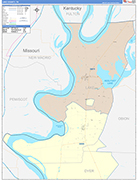 Lake Wall Map Color Cast Style