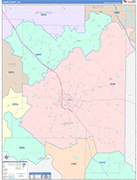 Lamar County Wall Map Color Cast Style