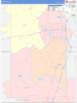 Lamar County Wall Map Color Cast Style