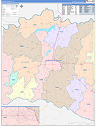 Lamar County Wall Map Color Cast Style