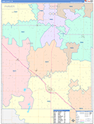 Lamb County Wall Map Color Cast Style