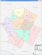 Lamoille County Wall Map Color Cast Style
