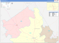 Lampasas County Wall Map Color Cast Style
