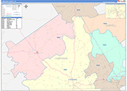 Lampasas County Wall Map Color Cast Style