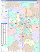 Lancaster County Wall Map Color Cast Style