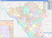 Lancaster Wall Map Color Cast Style