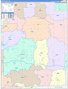 Lapeer County Wall Map Color Cast Style