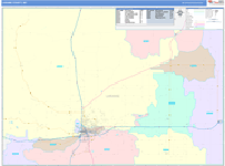 Laramie County Wall Map Color Cast Style